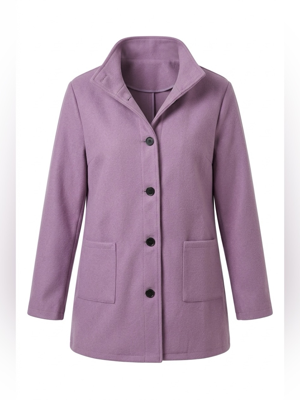 Womens Lightweight Lavender Button-Front Coat Size XXL